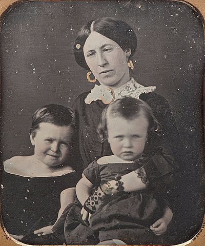 Julia Dent Grant with micro-Grants, 1854, via Wikimedia Commons