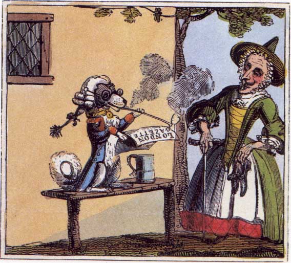 She went to the cobbler’s / To buy him some shoes; / When she came back / He was reading the news.