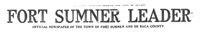 Fort Sumner Leader masthead