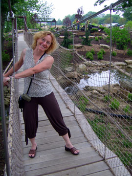 The author's wife on the grounds of the Creation Museum.