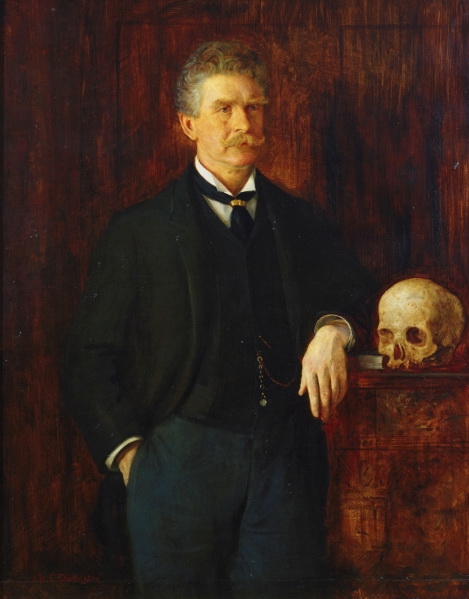 Ambrose Bierce, painting by J. H. E. Partington via Wikimedia Commons