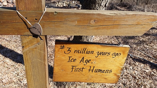 A stop on Prairiewoods' "Cosmic Walk" through deep time