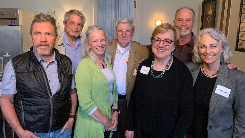 Reid with NCSE board members current and past at a 40th anniversary event