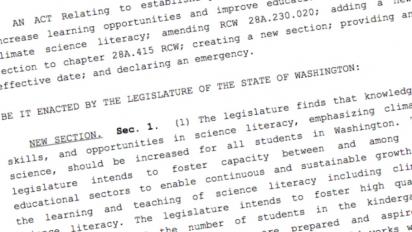 Washington climate literacy bill text