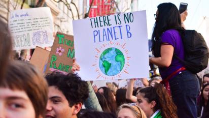 Teens protesting climate change