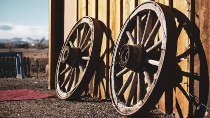 two wagon wheels