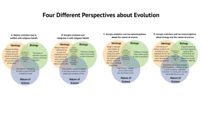 Four diffeent perspectives about evolution infographic.