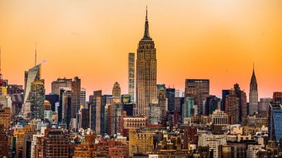 New York city skyline.