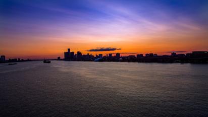 Detroit, Michigan, skyline.