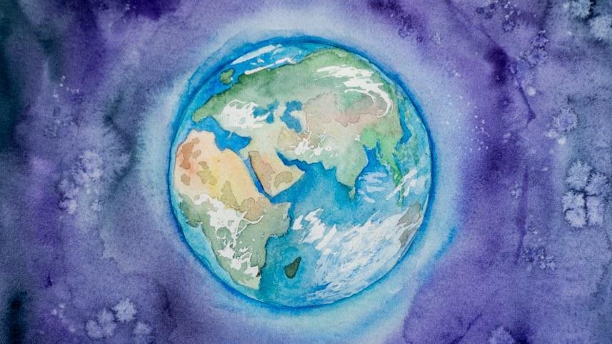 Painting of earth.