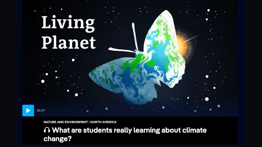 Deutsche Wells Living Planet image of a butterfly in space.